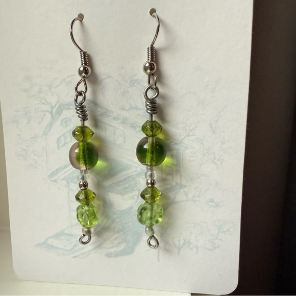 Chic Lime Green Beaded Earrings - Picture 4 of 4